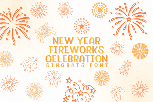 New Year Fireworks Celebration: A Dynamic Typeface for Editorial Design